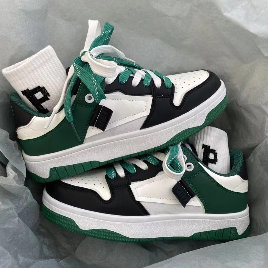 小众男女港风拼色板鞋情侣时尚休闲鞋低帮百搭学生党潮鞋ins风