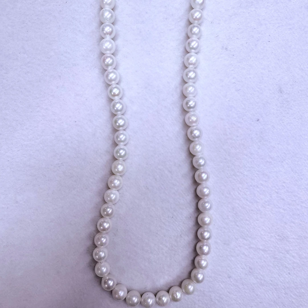 （万能）5.5-6mm海水珍珠项链S925银镶嵌气质百搭简约经典