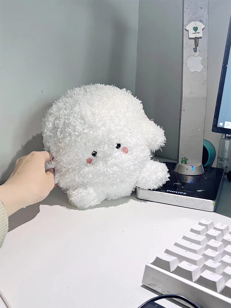 辛安小原创治愈系白团子超软玩偶19cm【小小累包】