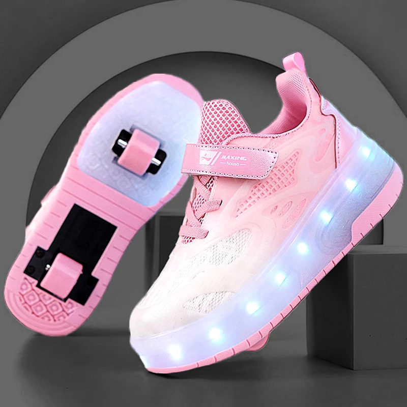 【万达撤柜】暴走鞋女童鞋夏季新款女孩滑轮鞋闪灯溜冰儿童运动