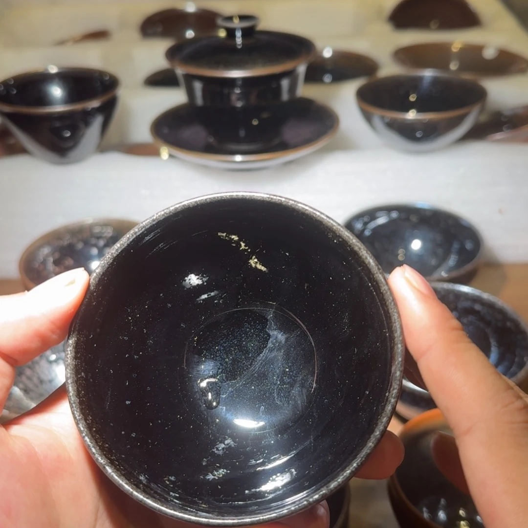 茶盏龙窑柴烧建盏茶杯