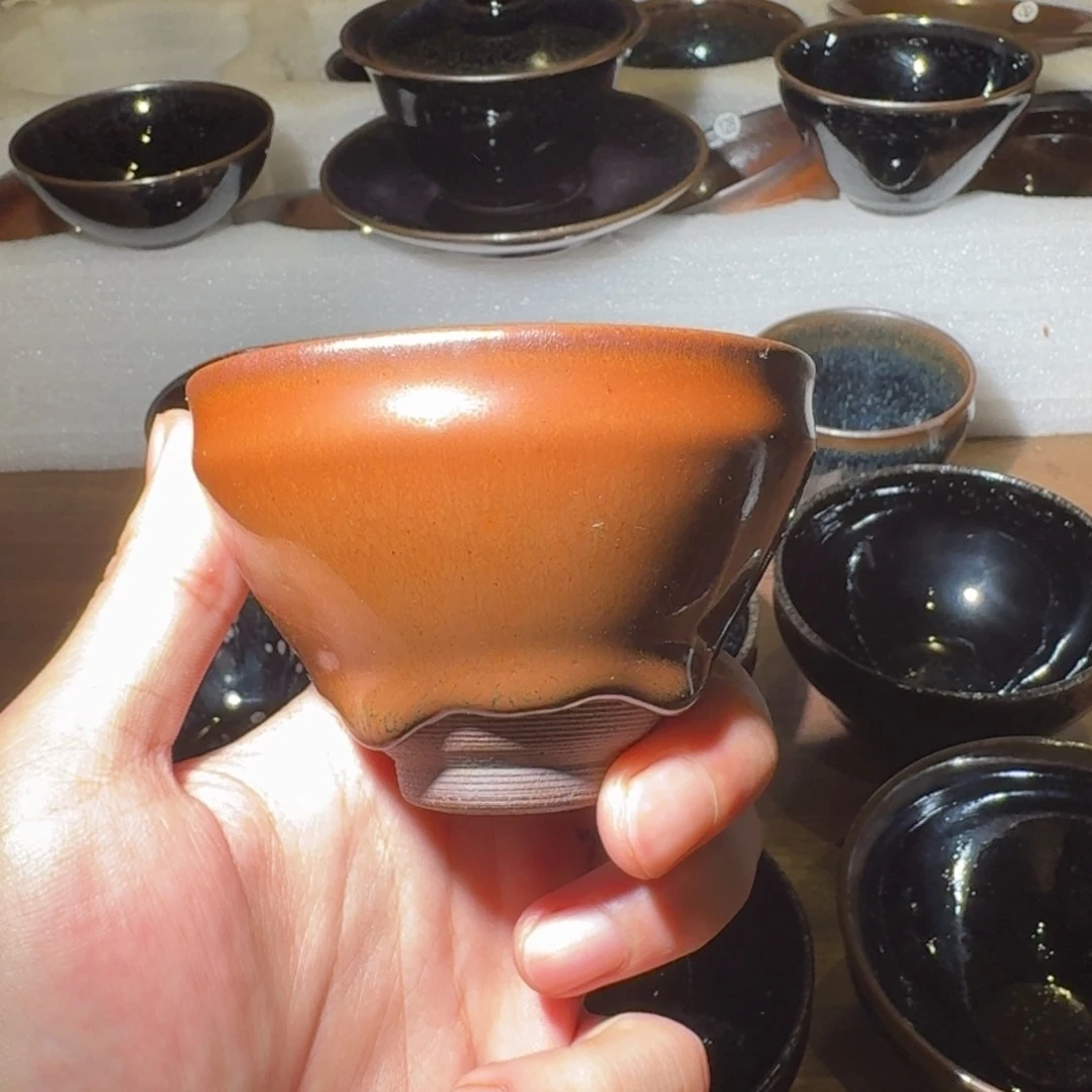 茶盏龙窑柴烧建盏主人杯茶具