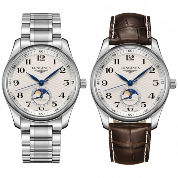 99新 Longines/浪琴 40mm四针月相/名匠系列