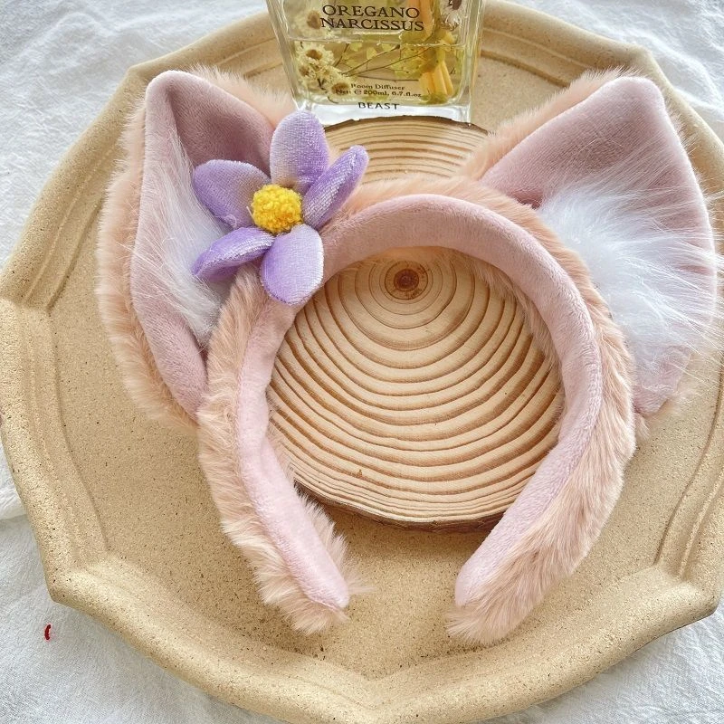 可爱玲娜贝儿发箍女款秋冬毛绒兔子耳朵头饰洗脸头箍新年发卡2023