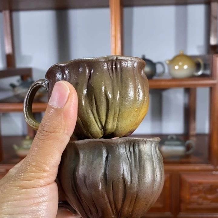 紫砂茶壶脱***马120cc莲蓬杯 紫泥