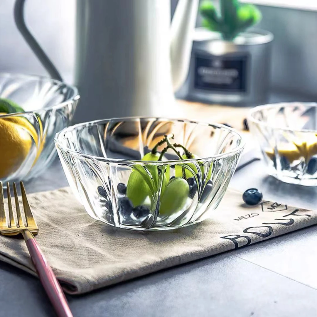 （特价）家用高颜值玻璃碗透明餐具水果蔬菜甜品碗沙拉碗冰激凌碗