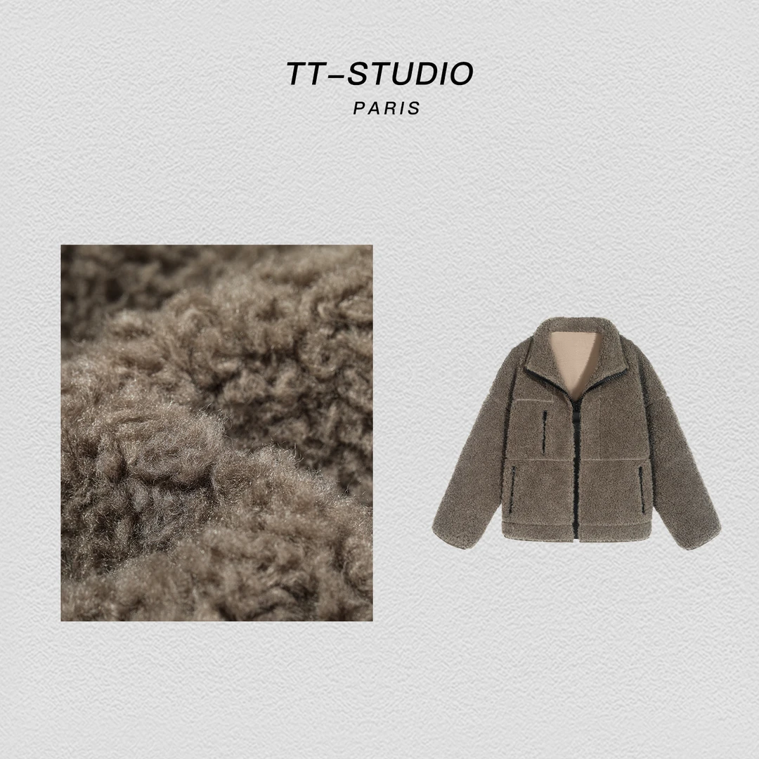 TT【冬意】土耳其进口100%绵羊毛百搭颗粒毛绒外套24020