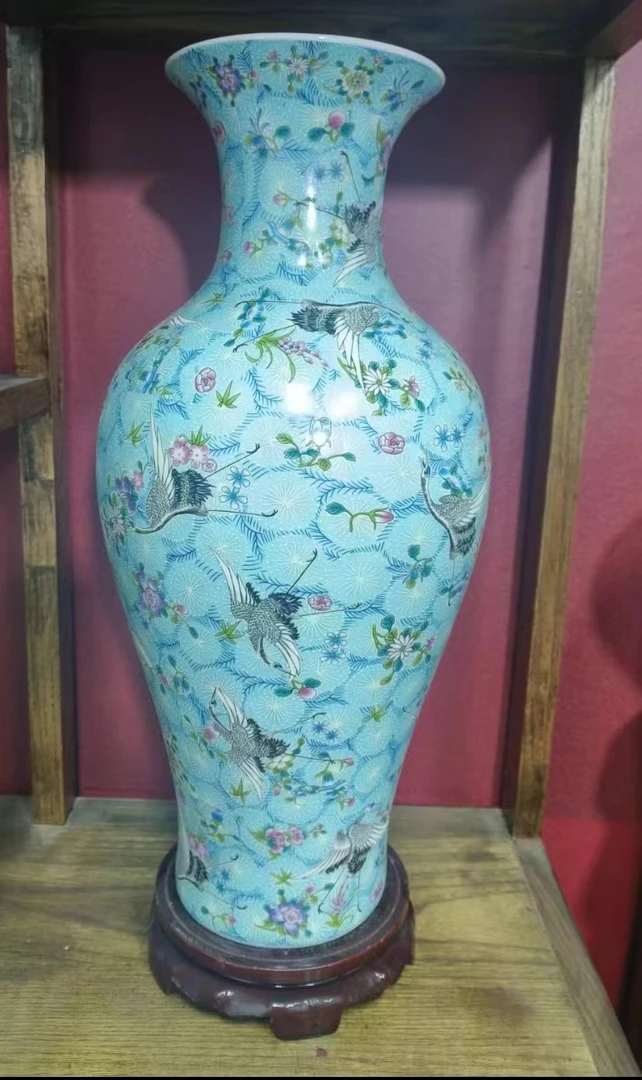景德镇陶瓷器夜光九龙天球瓶中式家居装饰品客厅博古架仿古摆件
