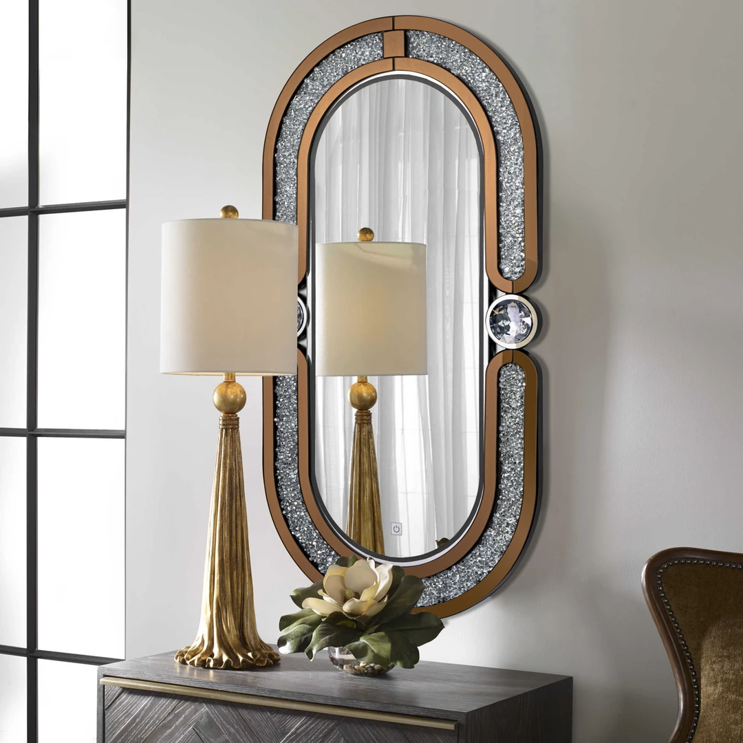 [轻美定制]法式轻奢风穿衣镜家用贴墙全身镜玄关壁挂无镜像镜子