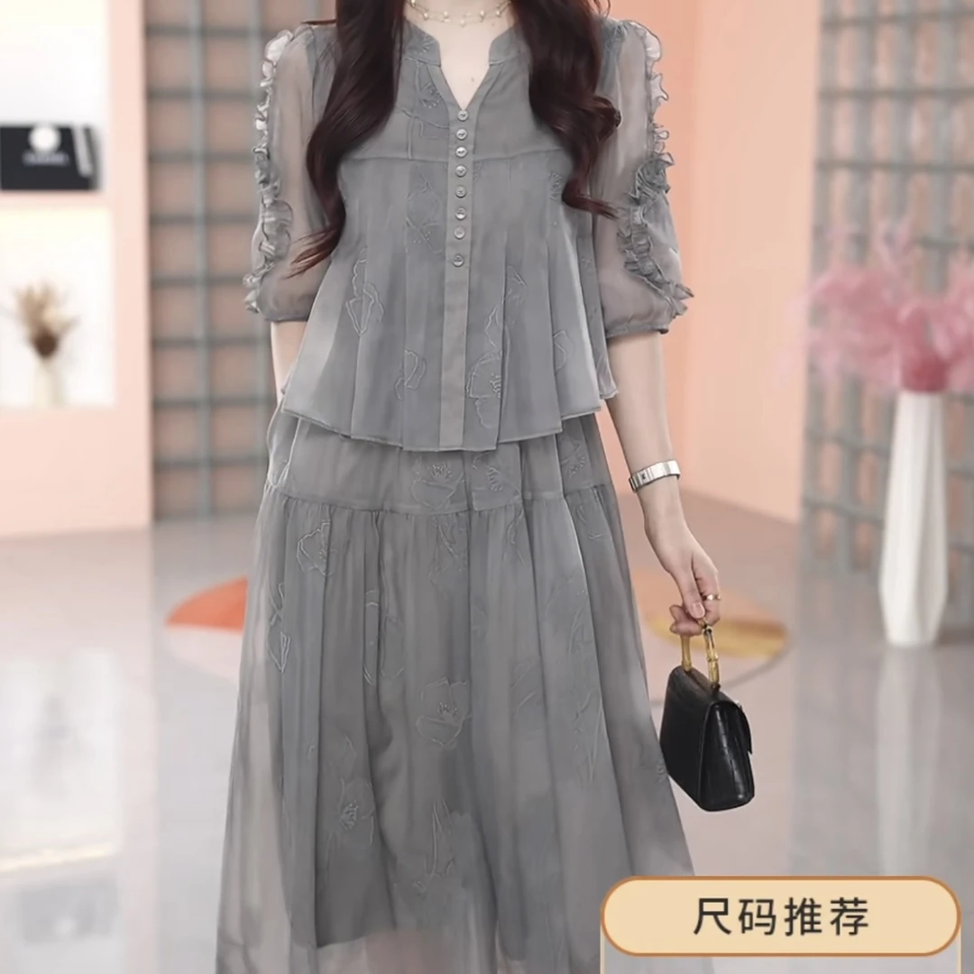 【连衣裙】夏季新款时尚高贵气质显瘦减龄女洋气装宽松连衣裙