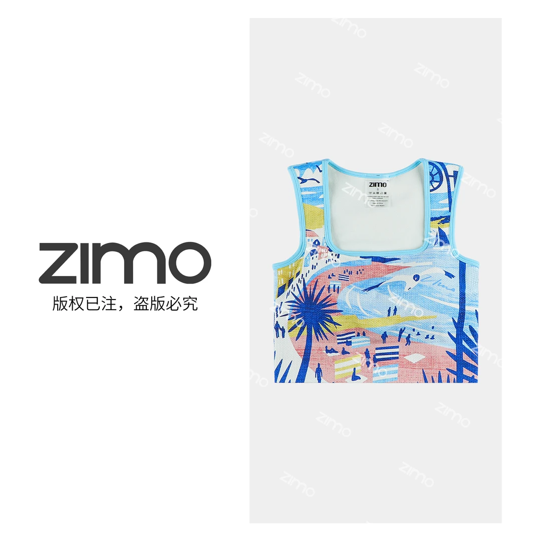 zimo-方领一体杯文胸海边生活-高端瑜伽健身瑜伽服健身