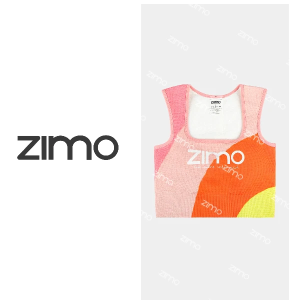zimo-方领一体杯文胸橙色彩虹-高端瑜伽健身瑜伽服健身服