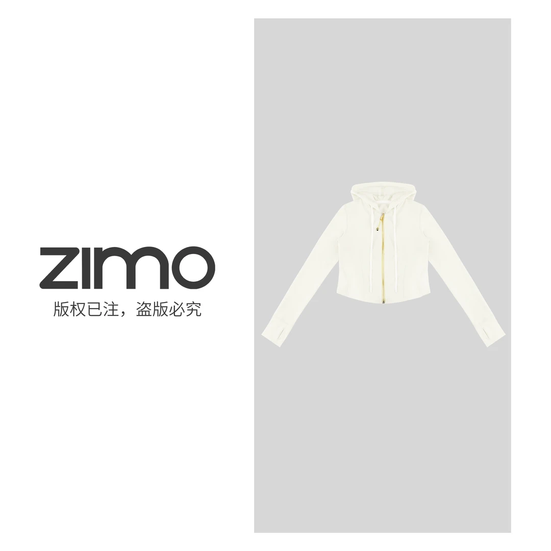 带帽金拉链外套白蛋白-zimo-瑜伽健身瑜伽服健服YFCX105