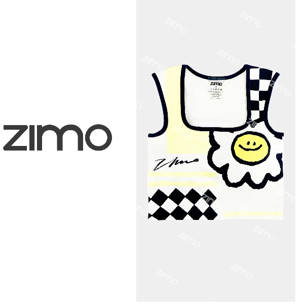 zimo-方领一体杯文胸笑脸花字母-高端瑜伽健身瑜伽服健身服