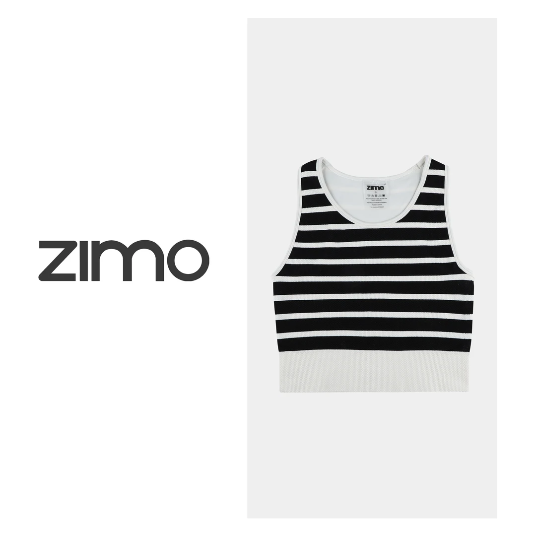zimo-背心式文胸黑白条纹-高端瑜伽健身瑜伽服健身服