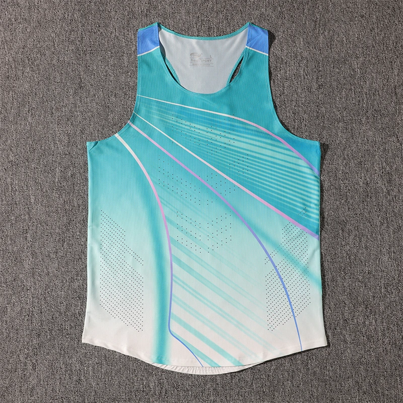 专业马拉松跑步背心田径服男体育生体短跑训队服速干工字背心定制