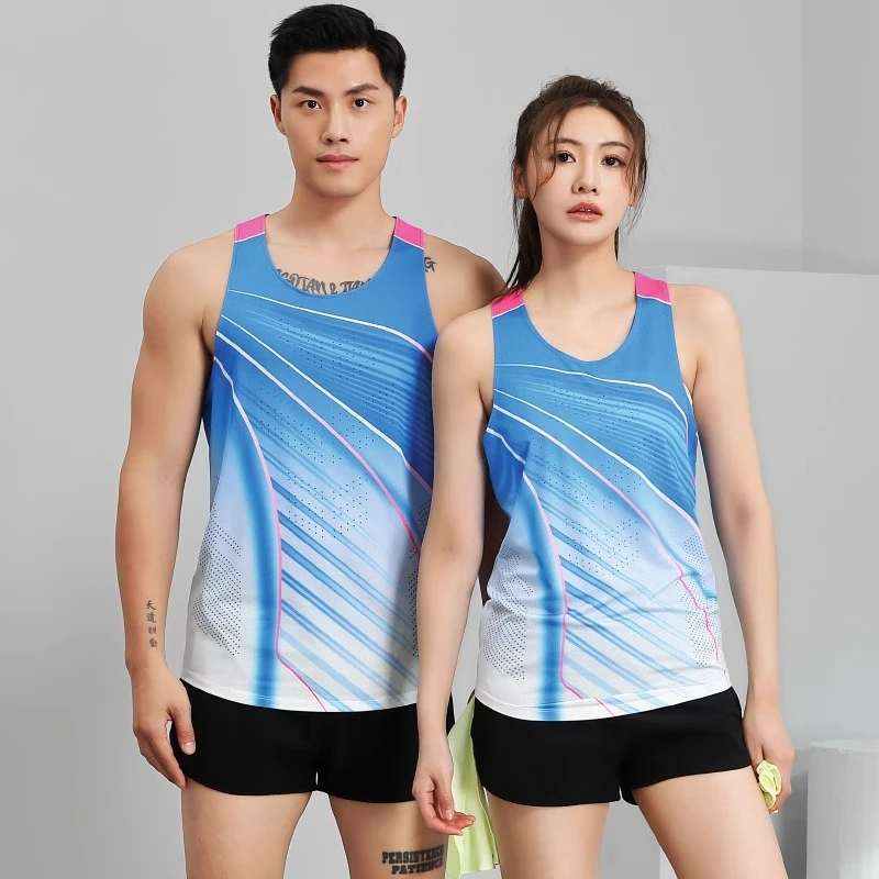 专业马拉松跑步背心竞速田径服男体育训练长短跑运动上衣定制