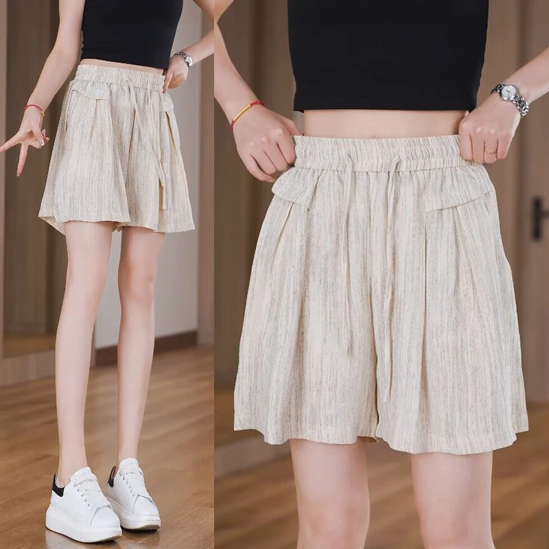 2025夏季宽松短裤冰丝垂感大码显瘦休闲裤短裤女款爆款2025新款