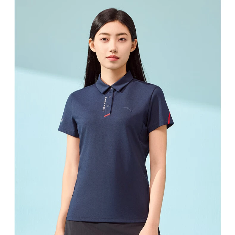 【ANTA CHN】安踏冰丝T优可丝短袖POLO衫女夏季翻领运动T/162427151