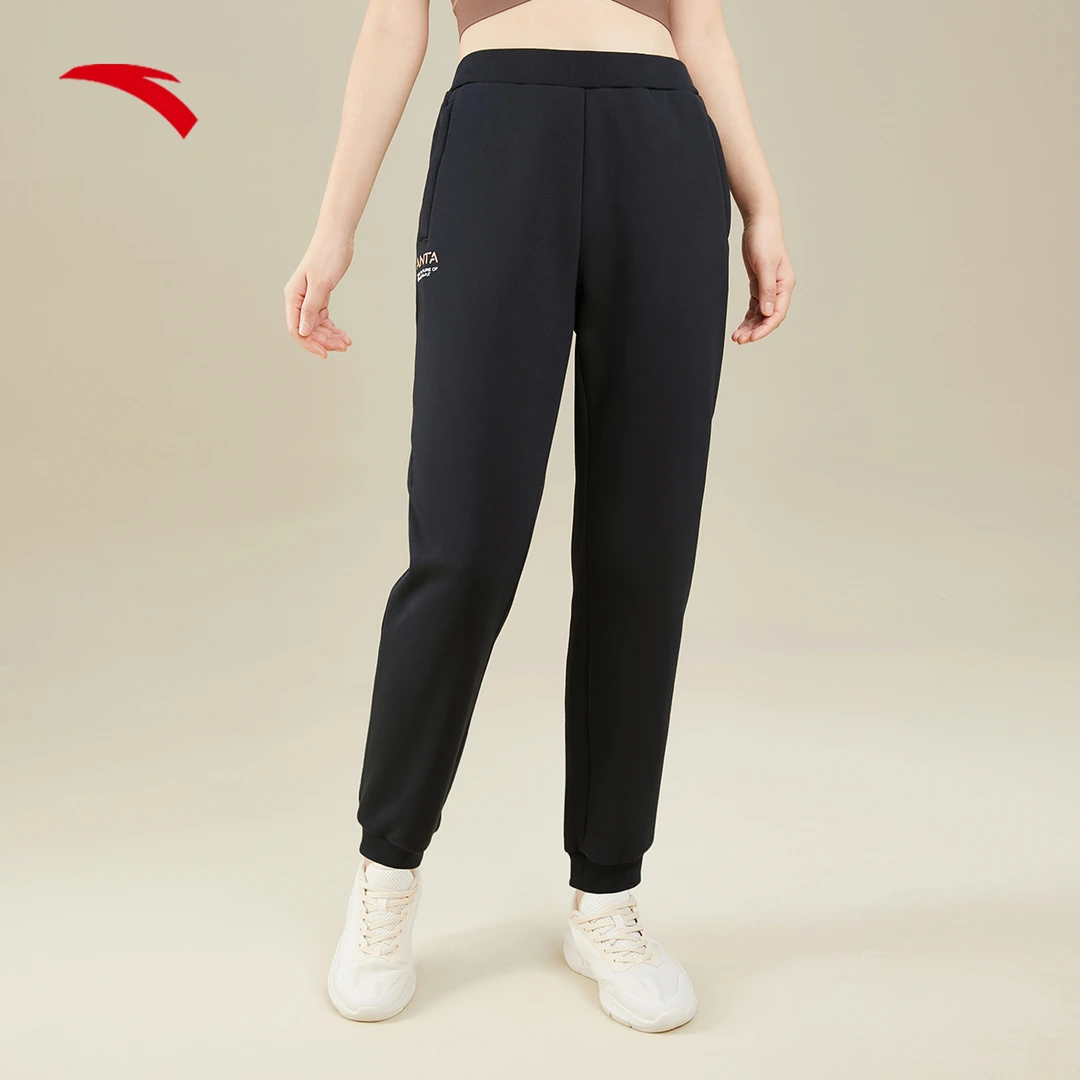 【训练】安踏｜百搭针织秋季长裤女宽松休闲收口秋季裤-162347316