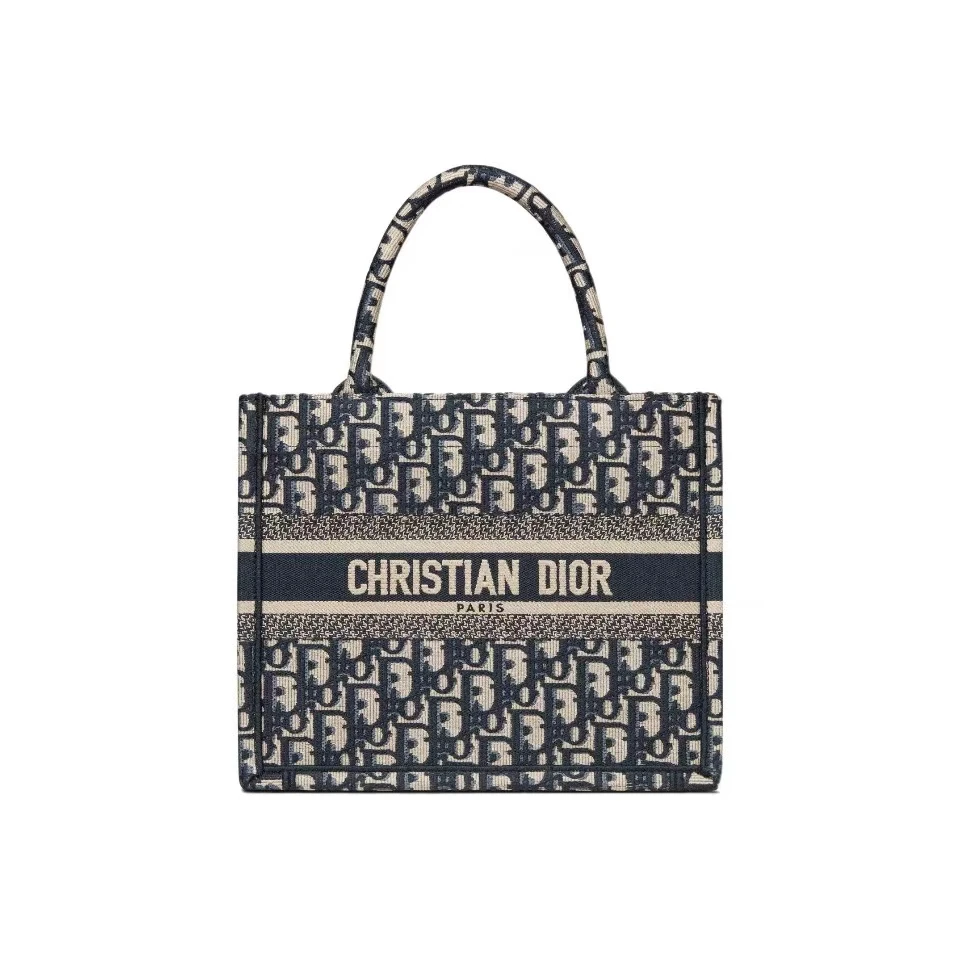 95新 DIOR/迪奥 蓝色老花小号托特包/公24500/153089