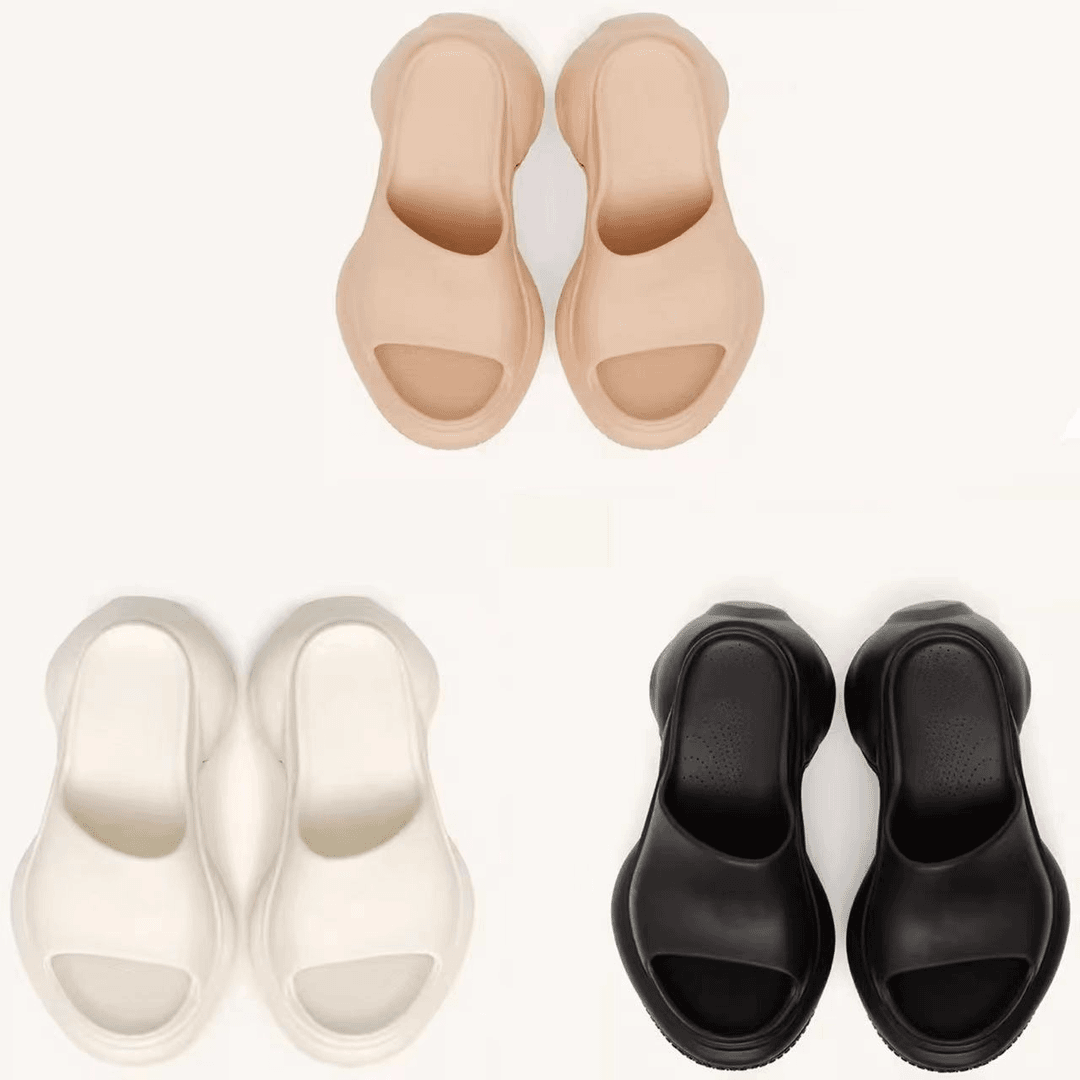 【小叶子】夏季时尚百搭潮流防滑厚底运动拖鞋 高跟舒适软底拖鞋