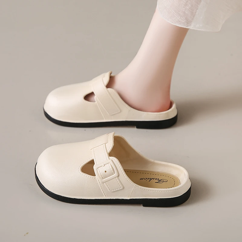 2024新款ins时尚拖鞋女士防滑软底网红半拖懒人包头凉拖鞋平底