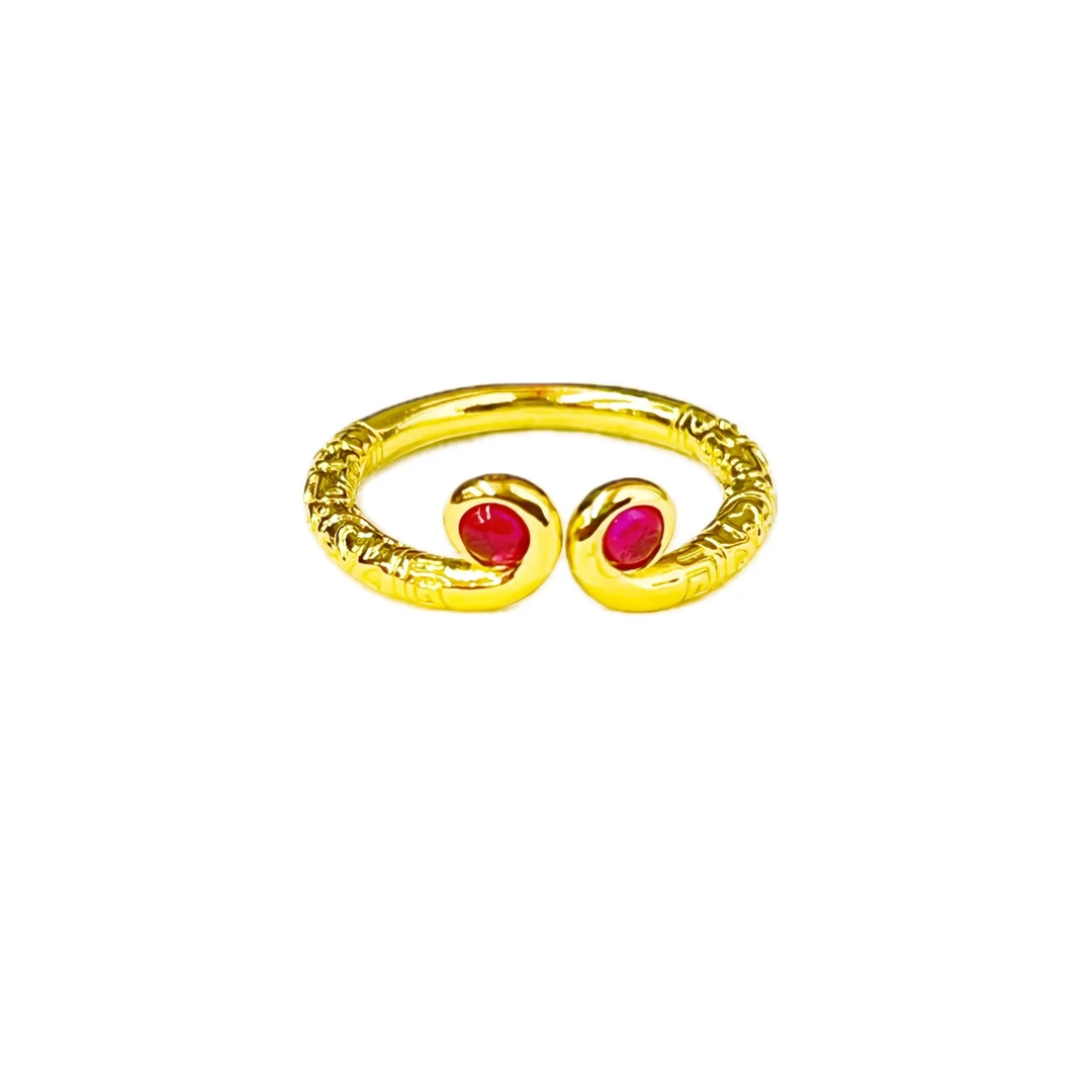 【章章甄选】大圣归来紧箍守心培育红宝石合金镶嵌戒指【ZJZ81】