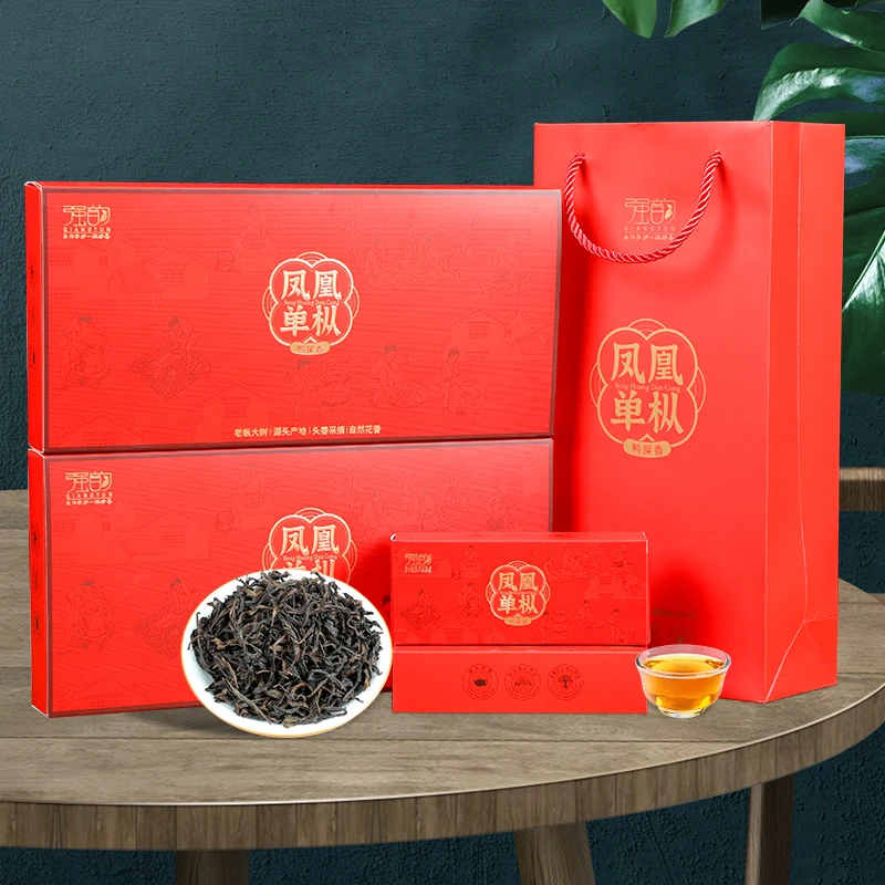 烟条装茶礼凤凰单枞鸭屎香新茶礼盒装乌龙茶过节送长辈两盒带礼袋