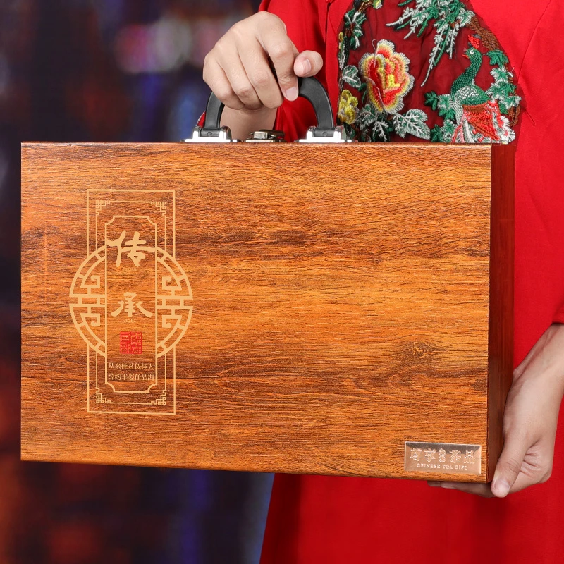 传承普洱茶熟茶木箱高档礼盒装茶叶过节送礼送长辈礼品伴手礼