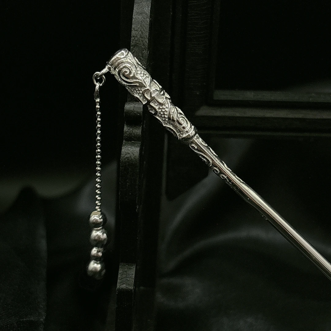 足银银制品 足银简约百搭大方精致古风国风流苏发簪