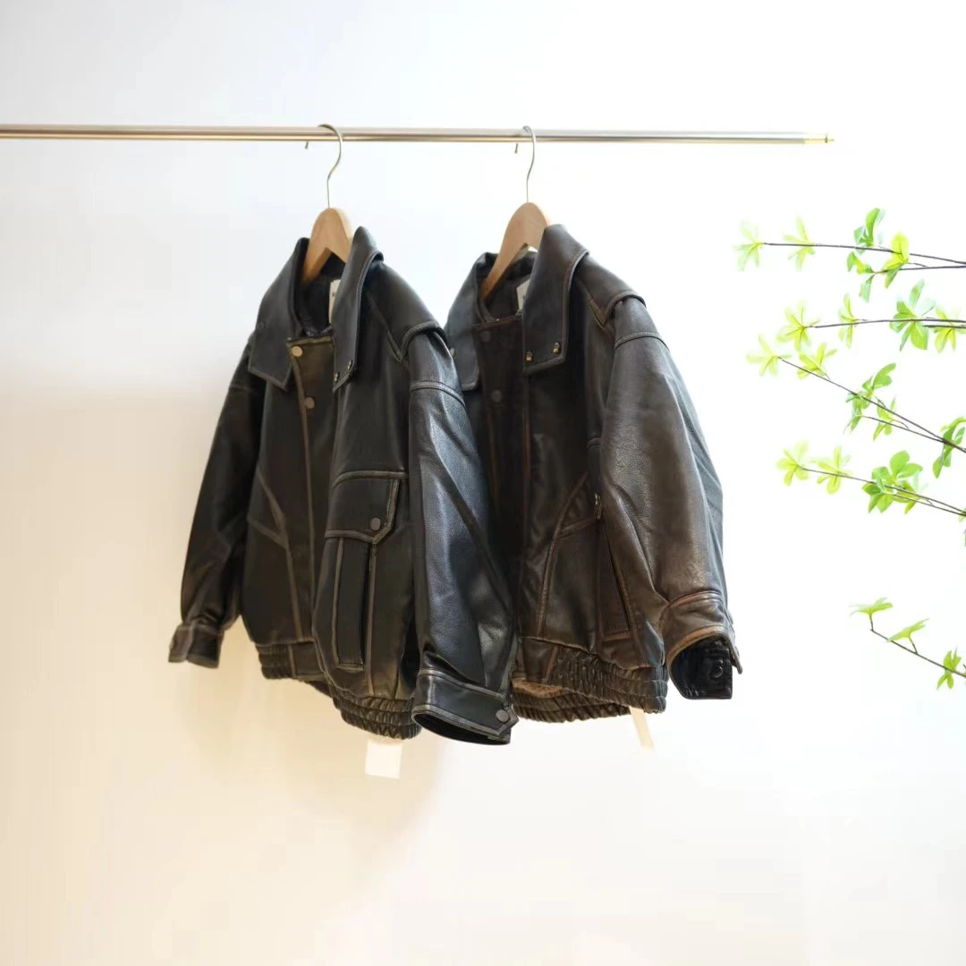 1-210-一款两色加绒儿童休闲皮外套