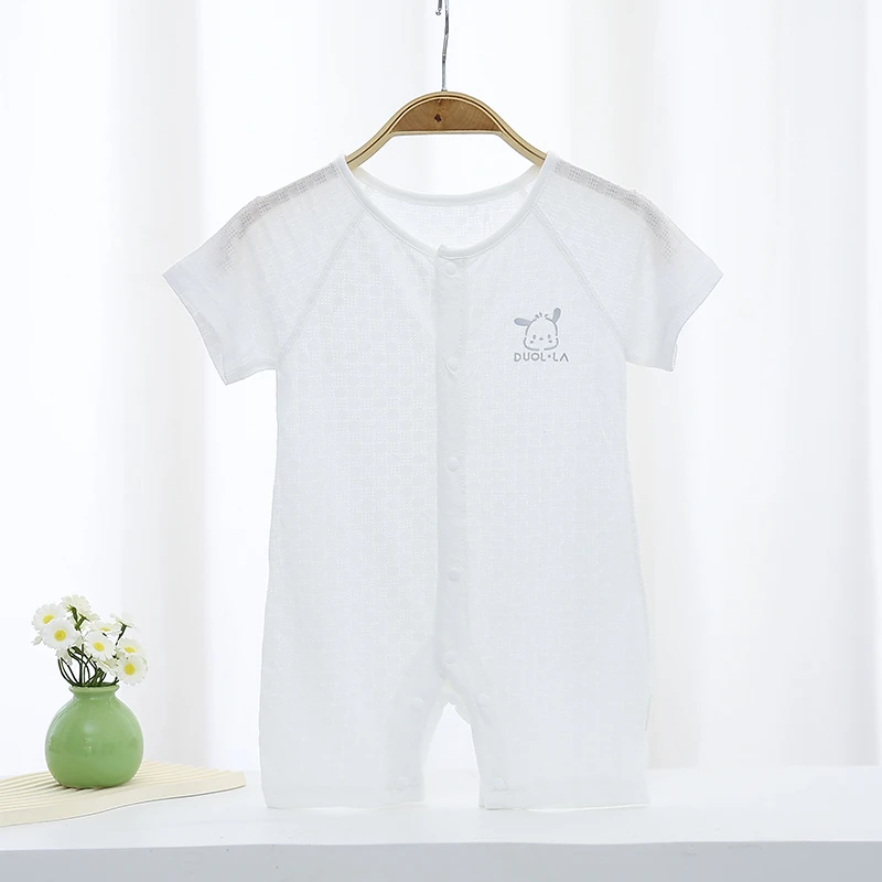 F190  短袖连体  夏季 儿童小熊短袖连体爬服