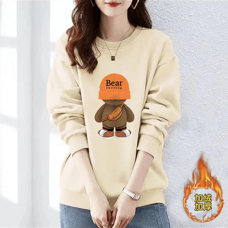 小个子时尚2024春秋季女士新款圆领卫衣洋气宽松百搭韩版爆款上衣