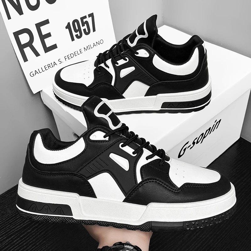 面包男鞋夏季2025新款小众黑白熊猫板鞋男生百搭休闲运动低帮潮鞋