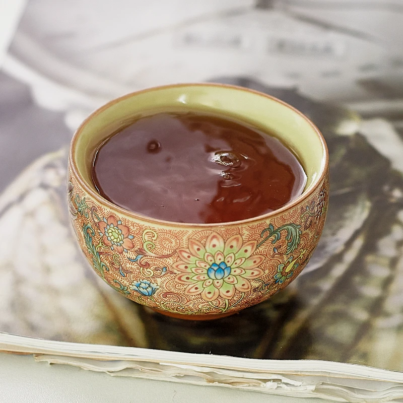 岑汝红色万花禅定杯