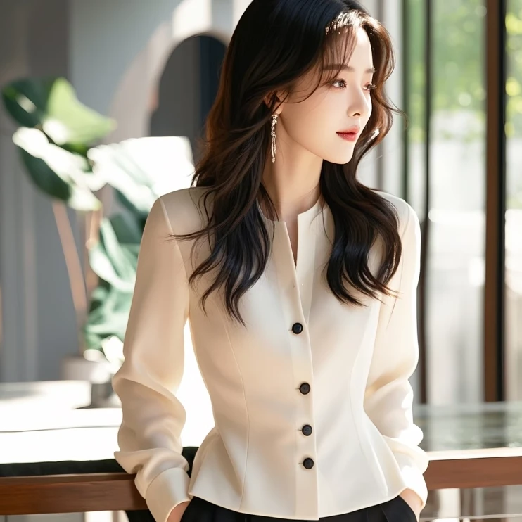 【商场同款】春秋新款高端小香风掐腰法式轻奢高级感气质名媛女衬衫