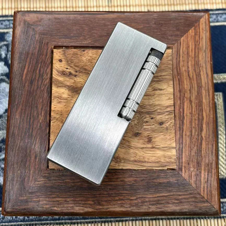 钛合金鱼肠侧滑窄版煤油打火机手工纤巧拉丝创意个性定制礼物男士