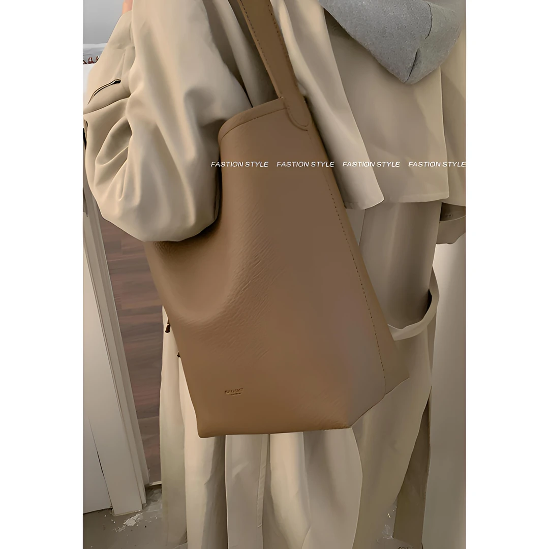 美拉德复古腋下包包女2025新款春季时尚大容量水桶包单肩托特包