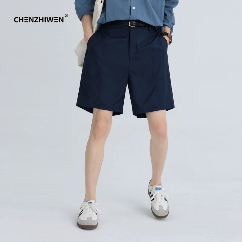陈智文2024夏季新款男士休闲工装高级感三分四分西装修身短裤男