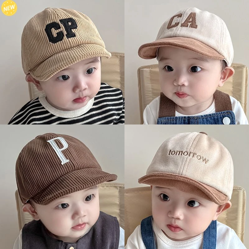 宝宝鸭舌帽春秋季婴儿帽子秋冬灯芯绒儿童帽保暖棒球帽男