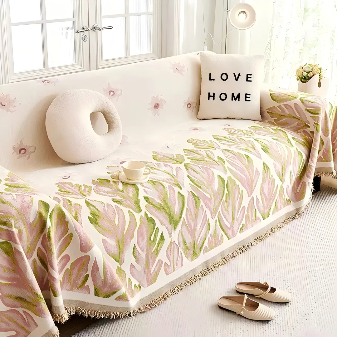 小清新雪尼尔沙发盖布一整张全包沙发套四季通用