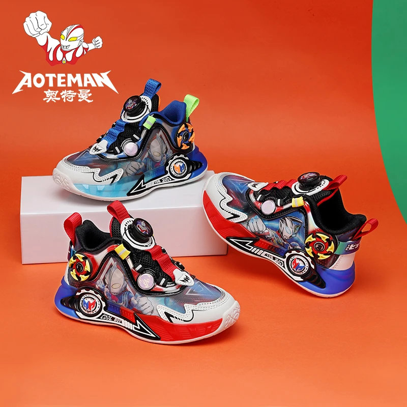 奥特曼童鞋2025秋冬发光儿童跑鞋百搭5D炫彩男童3-6岁防滑户外鞋