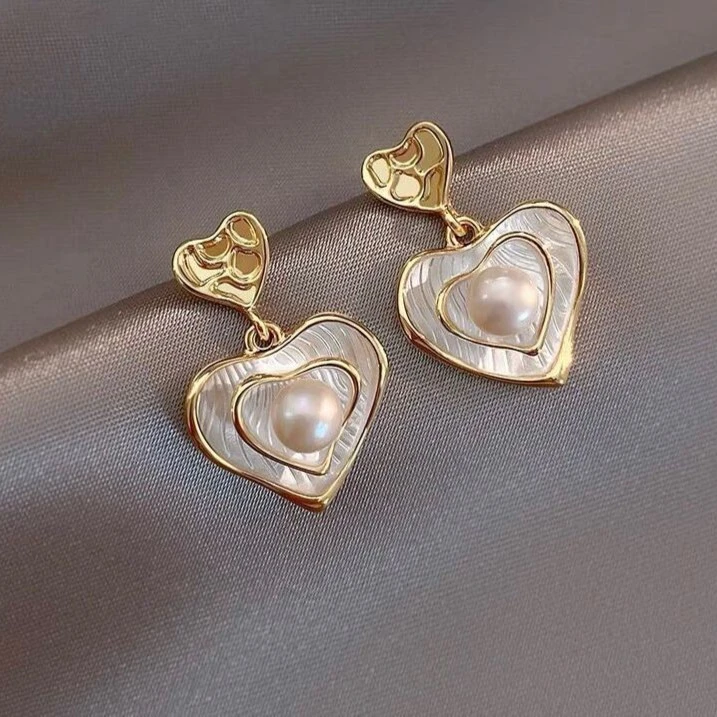 铜合金耳饰 R67双层耳环潮轻奢小众设计高级感ins超仙百搭时尚