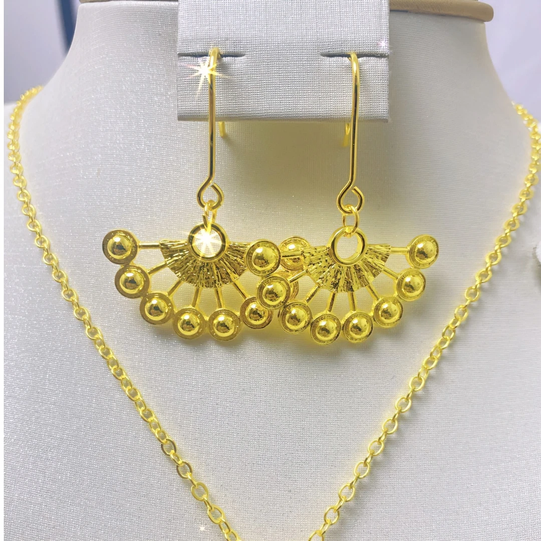 铜合金项链 SJ0028-JMT时尚气质轻奢欧美精致手工金色三件套装ins