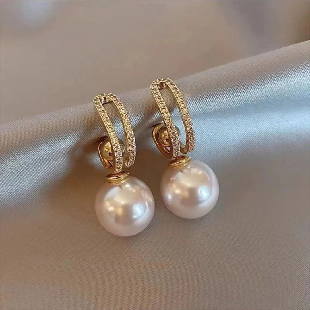 铜合金仿珍珠耳饰 FALAMI-R38轻奢法式一款多戴珠珠耳饰40-E079-1