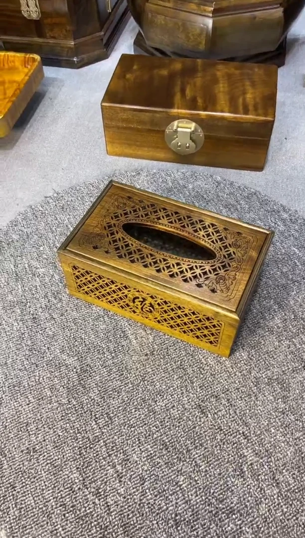 【闪购商品】乌木类成套家具乌木镂空纸巾盒
