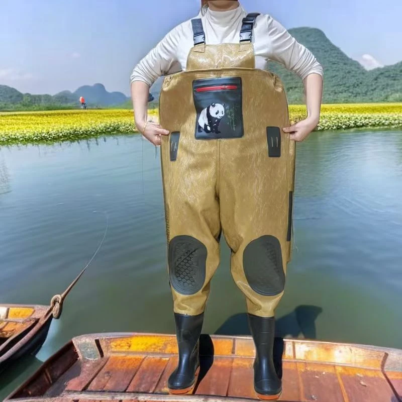 下水裤抓鱼水叉裤全身下水衣防水服裤捕鱼赶海涉水裤连体挖藕衩裤
