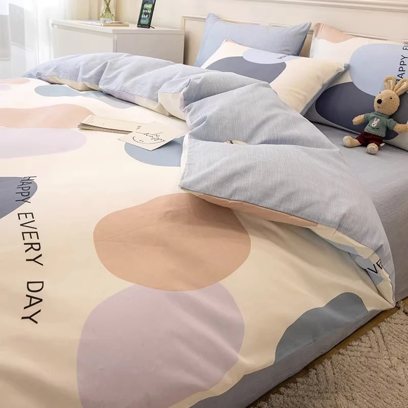 【四季通用】斜纹纯棉全棉简约四件套床上用品床单被套学宿舍三件套
