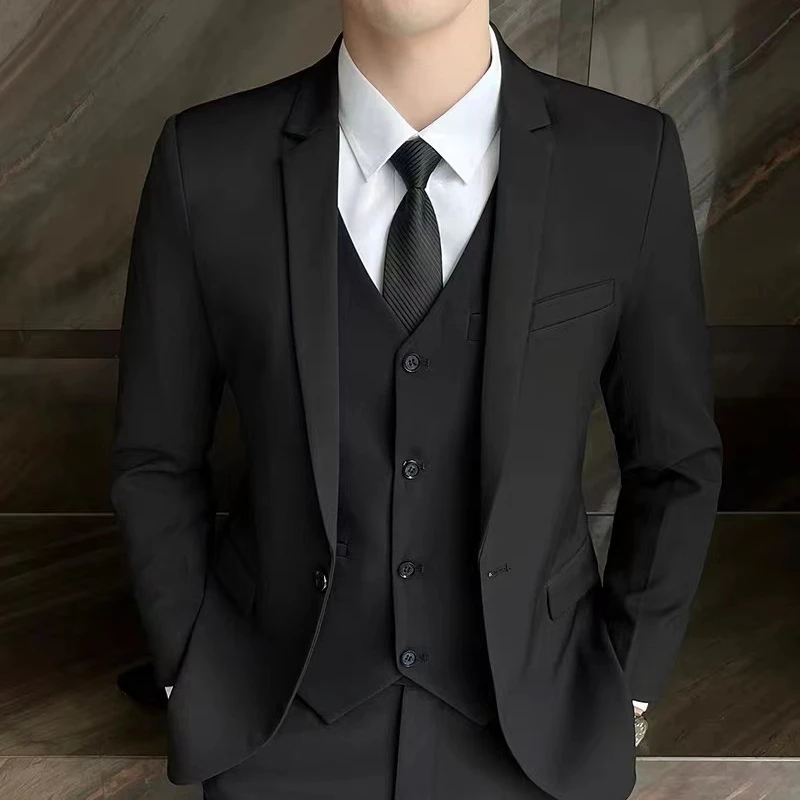 西服套装男士韩版休闲商务正装外套修身伴郎新郎结婚礼服免烫西装